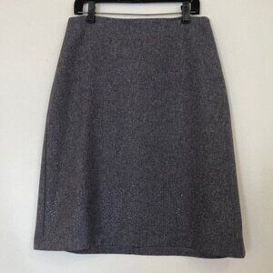 🩶 Vintage To The Max Women’s Gray Polyester Knee-Length Pencil Skirt